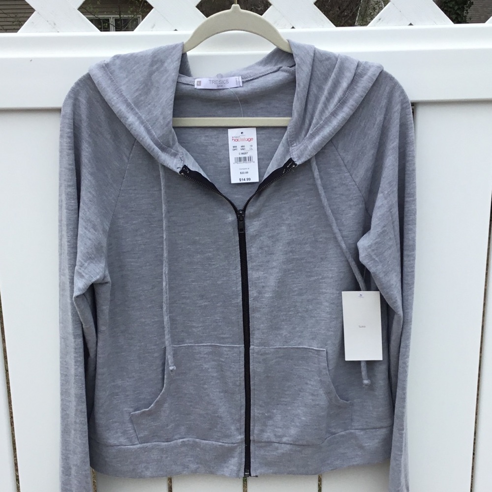 NWT Tresics Luxe Grey Zippered Hoodie Jack…